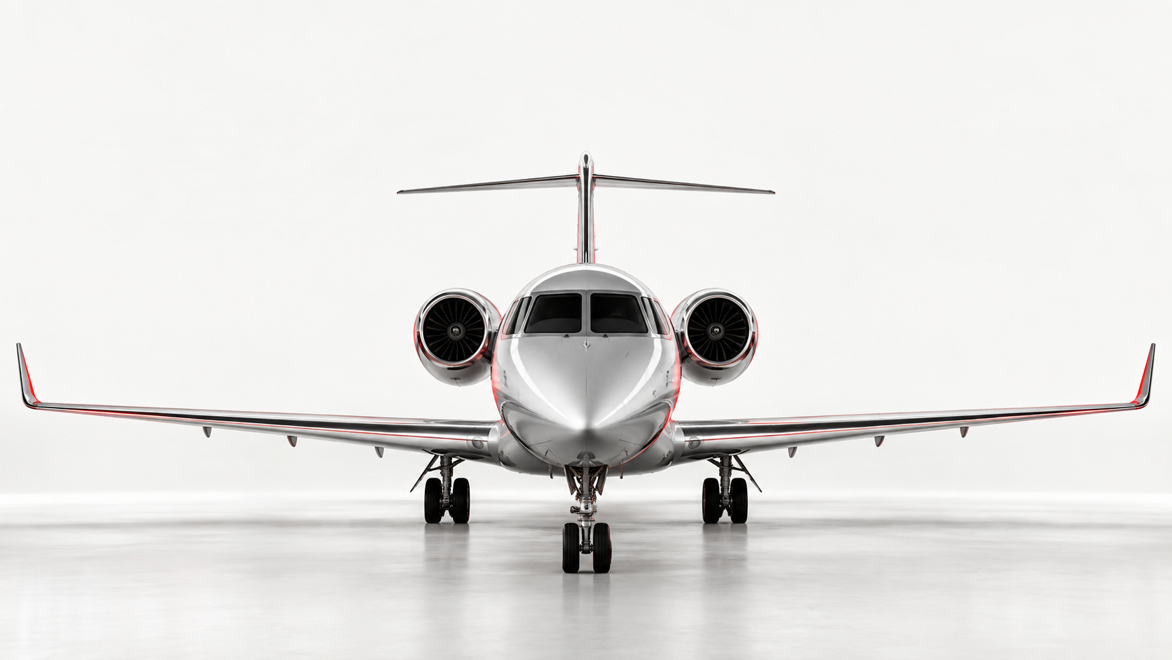 Illustrative aircraft viewed head-on